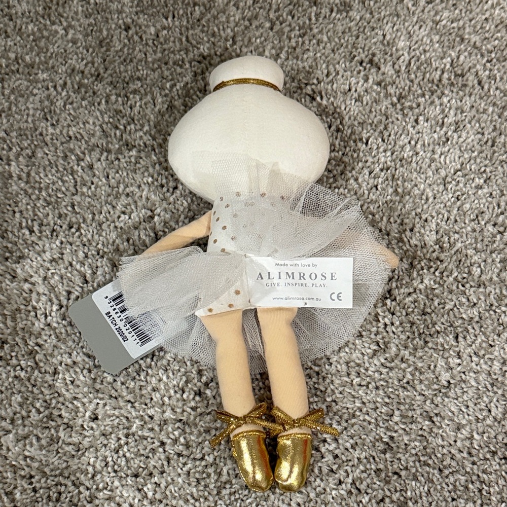 Alimrose Gold Tutu Ballerina Doll - White & Gold - Picture 4 of 4